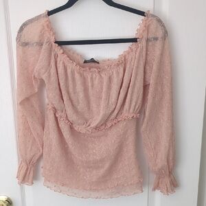 Babydoll Pink Sheer Top MADE IN FRANCE